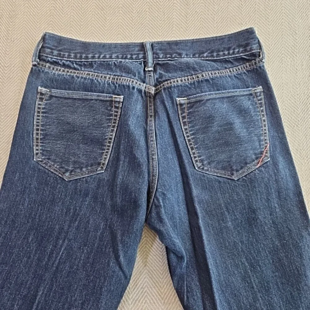 Banana Republic Jeans Men's 33 x 32 Straight Leg Indigo Blue‎ Denim Relaxed EUC